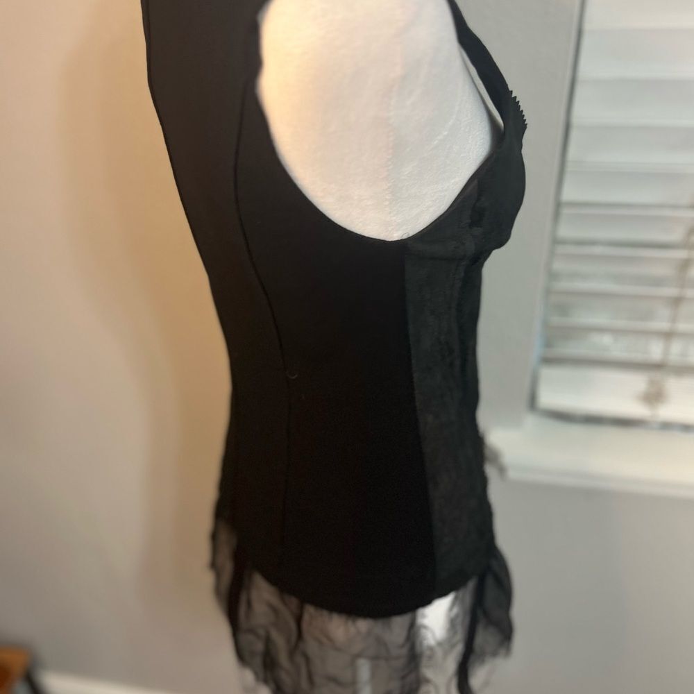 Illia Size 2 Leather Top And Lace Gothic Punk Small Medium Nwt vest zippper - Picture 5 of 15